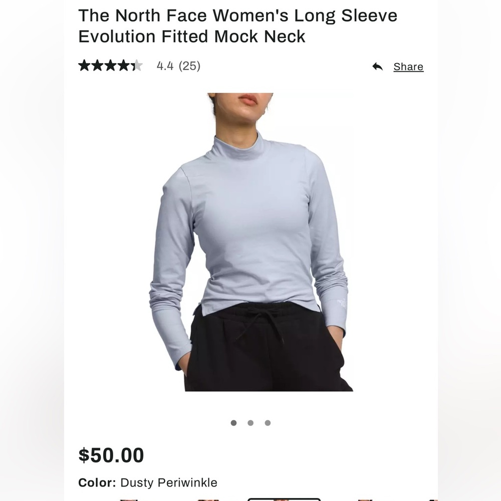 The North Face Evolution fitted mock neck long sleeve shirt in dusty periwinkle